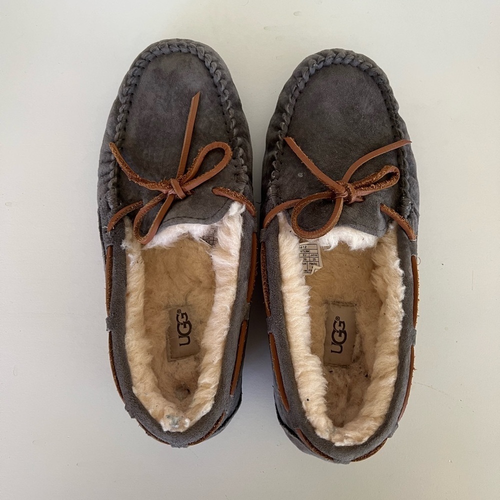 UGG Women’s Dakota Suede Slippers in Pewter Grey, size 8
